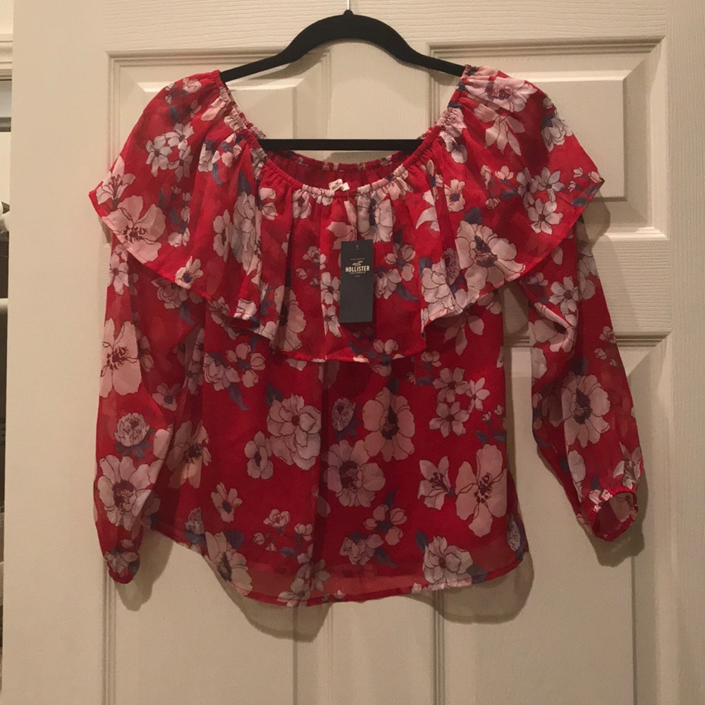 Hollister Floral On/Off the Shoulder Blouse